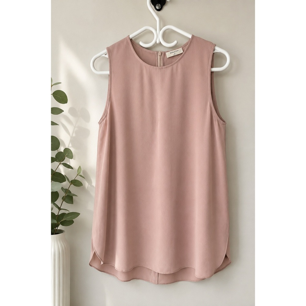 Babaton Aritzia Blush Pink Sleeveless Blouse Tank Top Minimalist Office M